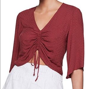 BCBGeneration Zigzag Drawstring Top Burnt Sienna